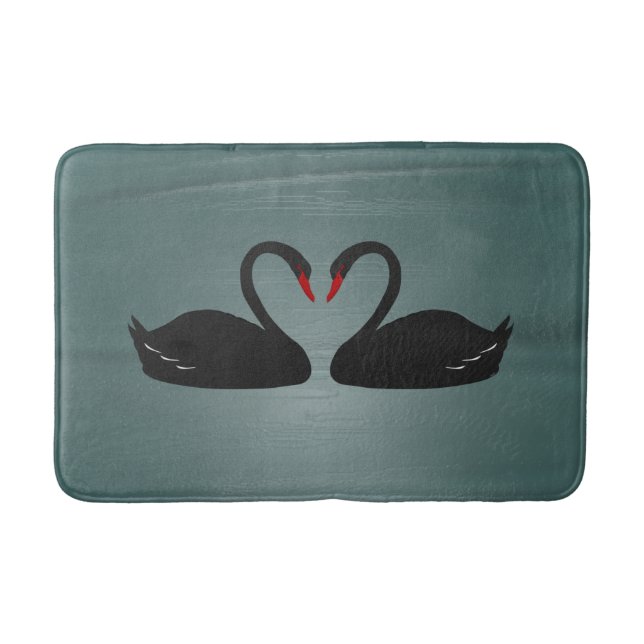 Alfombra de baño de cisnes negros (Anverso)