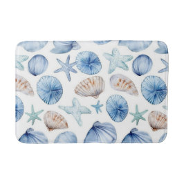 Alfombra de baño de conchas marinas de la costa de