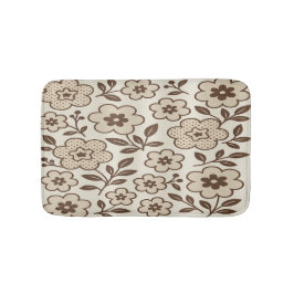 Alfombra de baño de crema floral