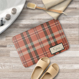 Alfombra de baño de cuadros moderna coral