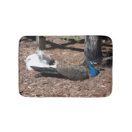 alfombra de baño de faisanes azules y blancos indi