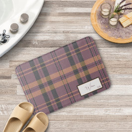 Alfombra de baño de felpa a cuadros moderna