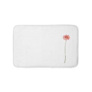 Alfombra de baño de flor de gerbera roja pálida