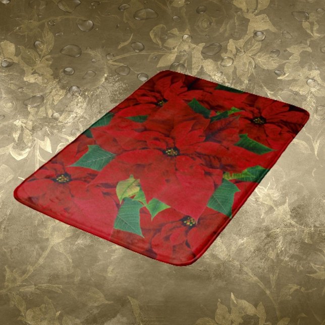 Alfombra de baño de flores de poinsettia navideñas (Subido por el creador)