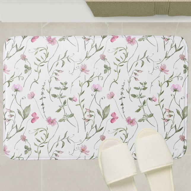 Alfombra de baño de flores silvestres de acuarela  (Subido por el creador)