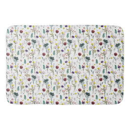 Alfombra de baño de flores silvestres vibrantes