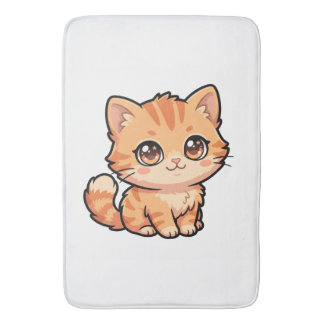 Alfombra de baño de gatito atigrado naranja lindo