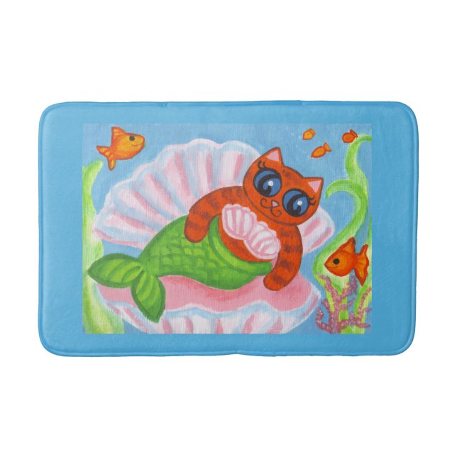 Alfombra de baño de gato sirena (Anverso)