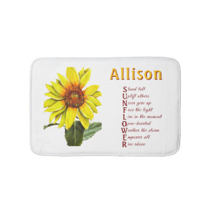 Alfombra de baño de girasol de ánimo positivo