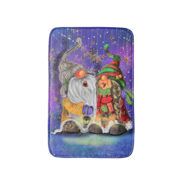 Alfombra de baño de Gnomos de Navidad (Frente vertical)