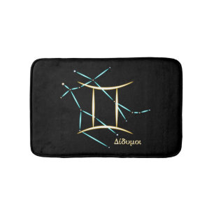 Alfombra de baño de la constelación zodiacal Gémin