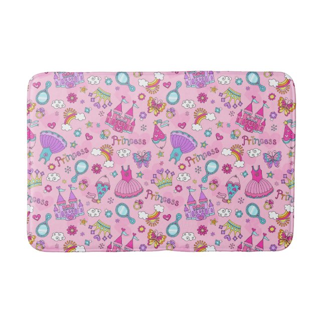 Alfombra de baño de la princesa rosa (Anverso)