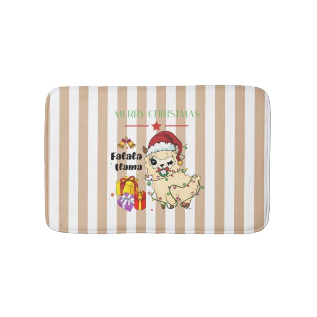 Alfombra de baño de Llama de Navidad (Anverso)