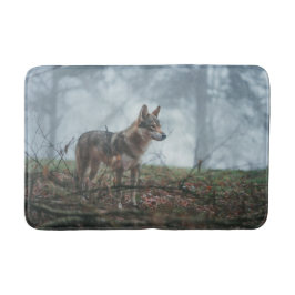 Alfombra de baño de lobo perro