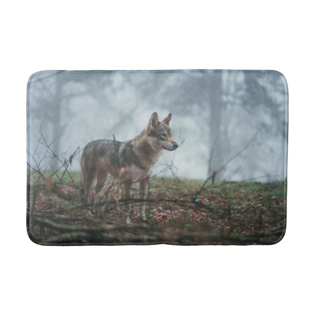 Alfombra de baño de lobo perro (Anverso)