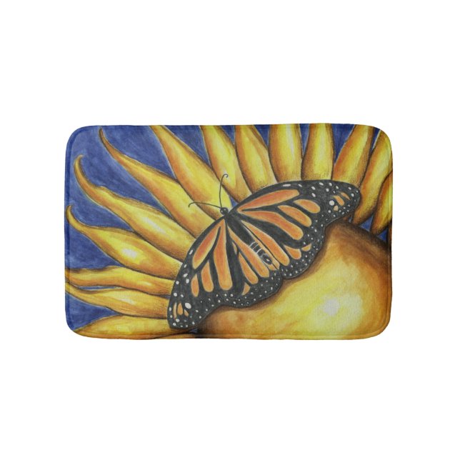 Alfombra de baño de mariposa girasol (Anverso)