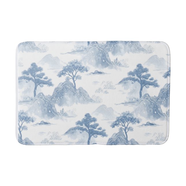 Alfombra de baño de montaña azul (Anverso)
