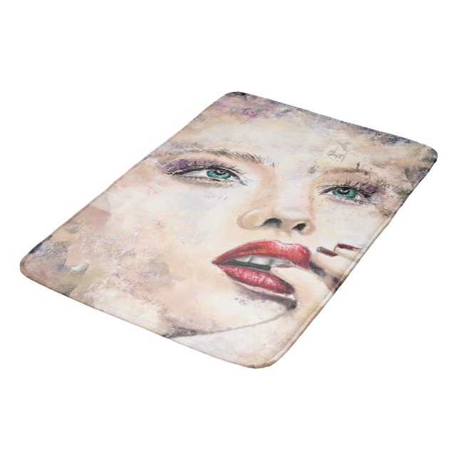 Alfombra de baño de mujer bonita (Angular)