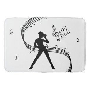 Alfombra de baño de música blanca de baile de jazz