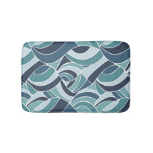 Alfombra de baño de olas de océano azul y verde