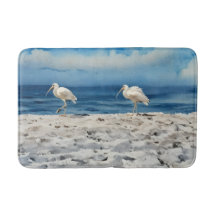 Alfombra de baño de pájaros de playa