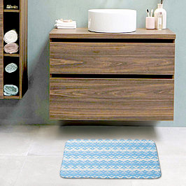 Alfombra de Baño de Patrón de Triángulos Azules