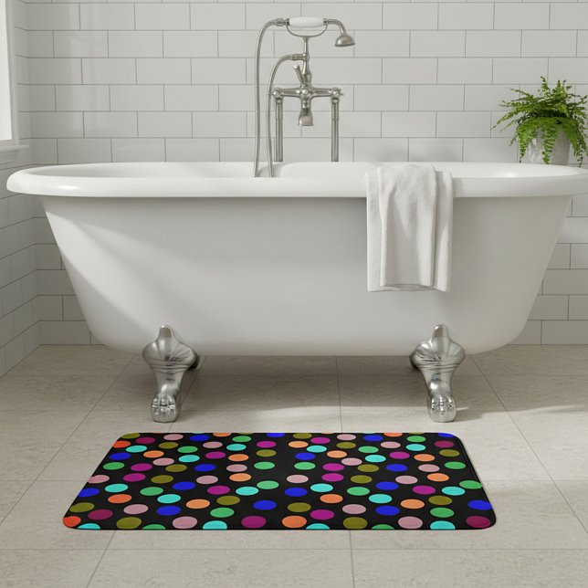 Alfombra de baño de puntos multicolor (Subido por el creador)