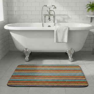 Alfombra de baño de rayas aztecas