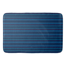 Alfombra de baño de rayas azules marino