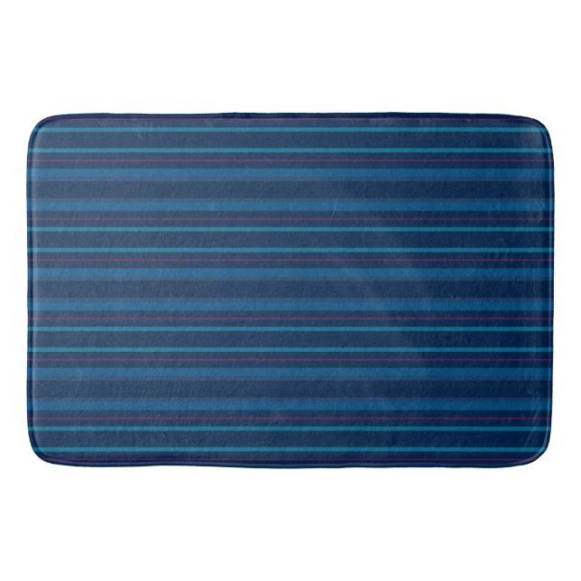 Alfombra de baño de rayas azules marino (Anverso)