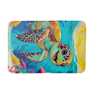 Alfombra de baño de tortuga boho australiana | Sol