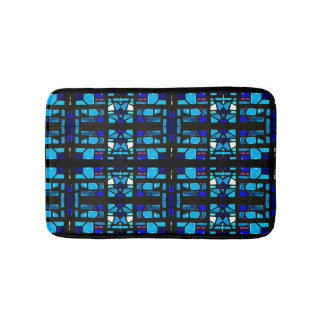 Alfombra de baño de vidrio tintado azul