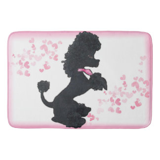 Alfombra de baño del caniche y del corazón