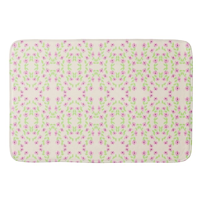 Alfombra de baño delicada con flores rosadas, elig (Anverso)