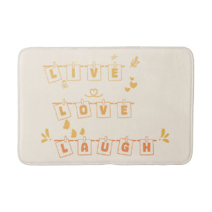 Alfombra de baño divertida Live Love Laugh