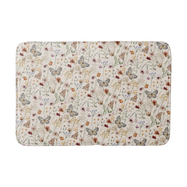 Alfombra de baño floral boho (Anverso)