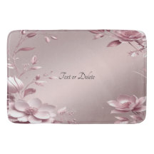 Alfombra de baño floral rosa delicada