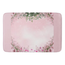Alfombra de baño floral Rosa Rubor