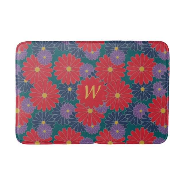 Alfombra de baño floral Splashy Fall (Anverso)