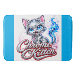 Alfombra de baño gatito cromado