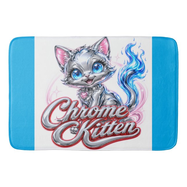 Alfombra de baño gatito cromado (Anverso)