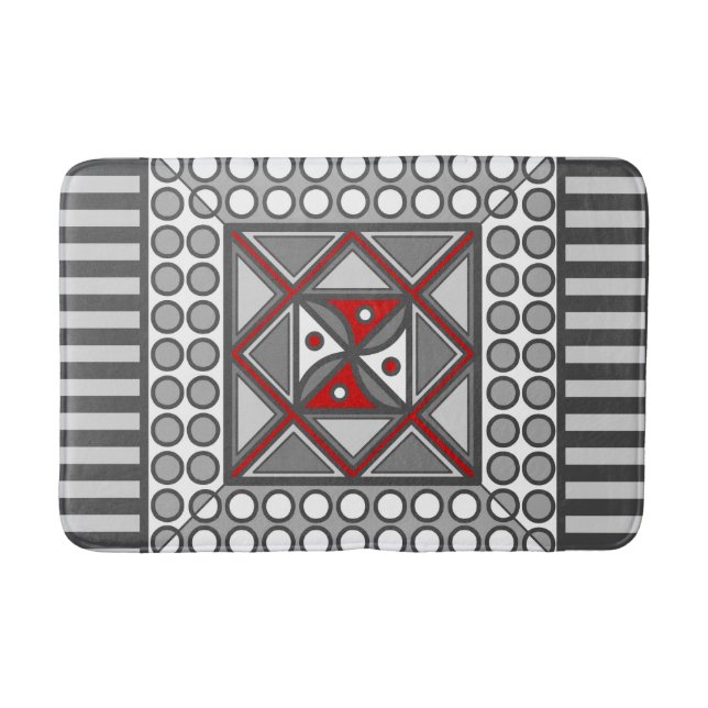 Alfombra de baño geométrica alterna (Anverso)