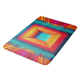 Alfombra de baño geométrica infinita de neón 3D
