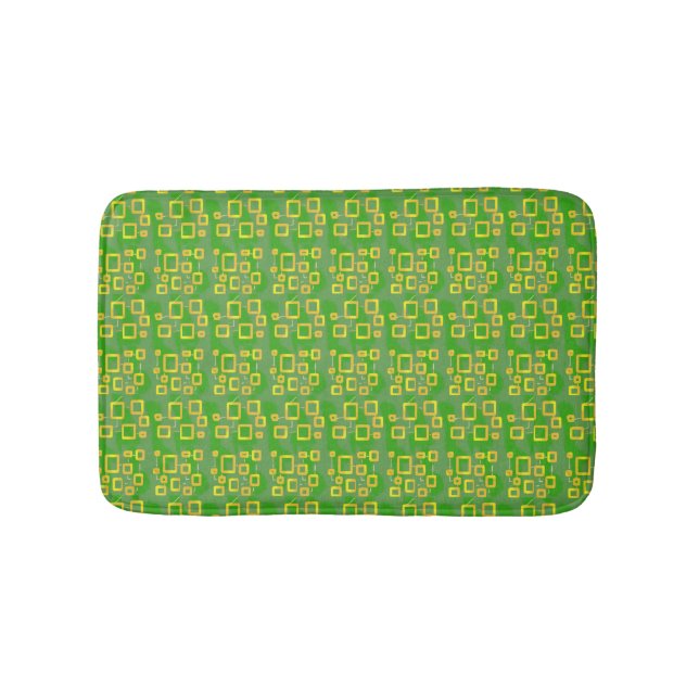 Alfombra de baño geométrica verde (Anverso)