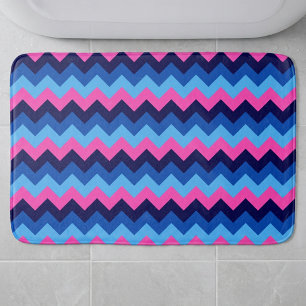 Alfombra de baño grande con patrón de chevron rosa