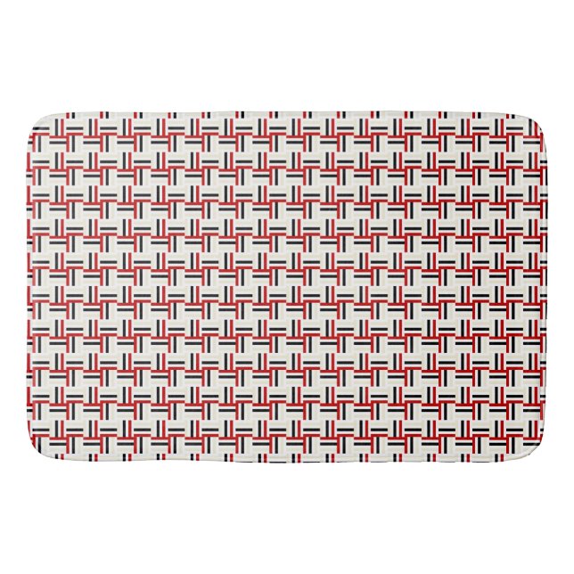 Alfombra de baño grande - Rojo/Neg/Blc/Crem (Anverso)