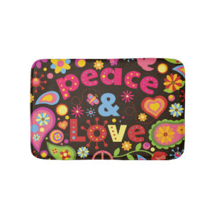 Alfombra de baño Hippie Hippy de los sesenta Paz y