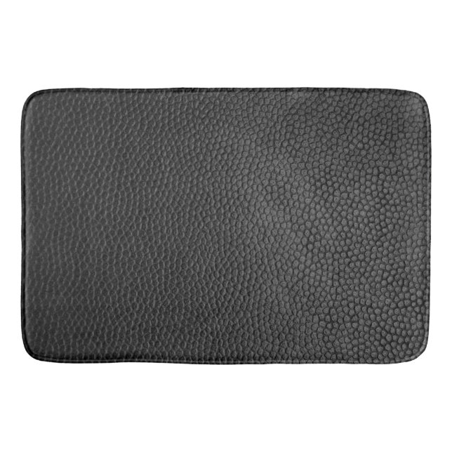 Alfombra de baño lujosa de cuero falso negro (Anverso)