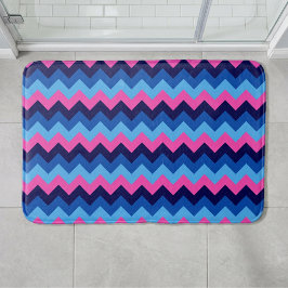 Alfombra de baño mediana de patrón de Chevron rosa