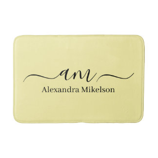 Alfombra de baño minimalista blanca Monograma Simp